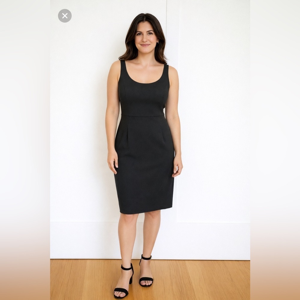 Eileen Fisher Grey washable stretch crepe dress XS gray sleeveless knee length